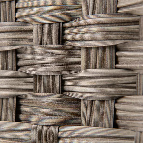 Close-up of the grey PE-rattan weave