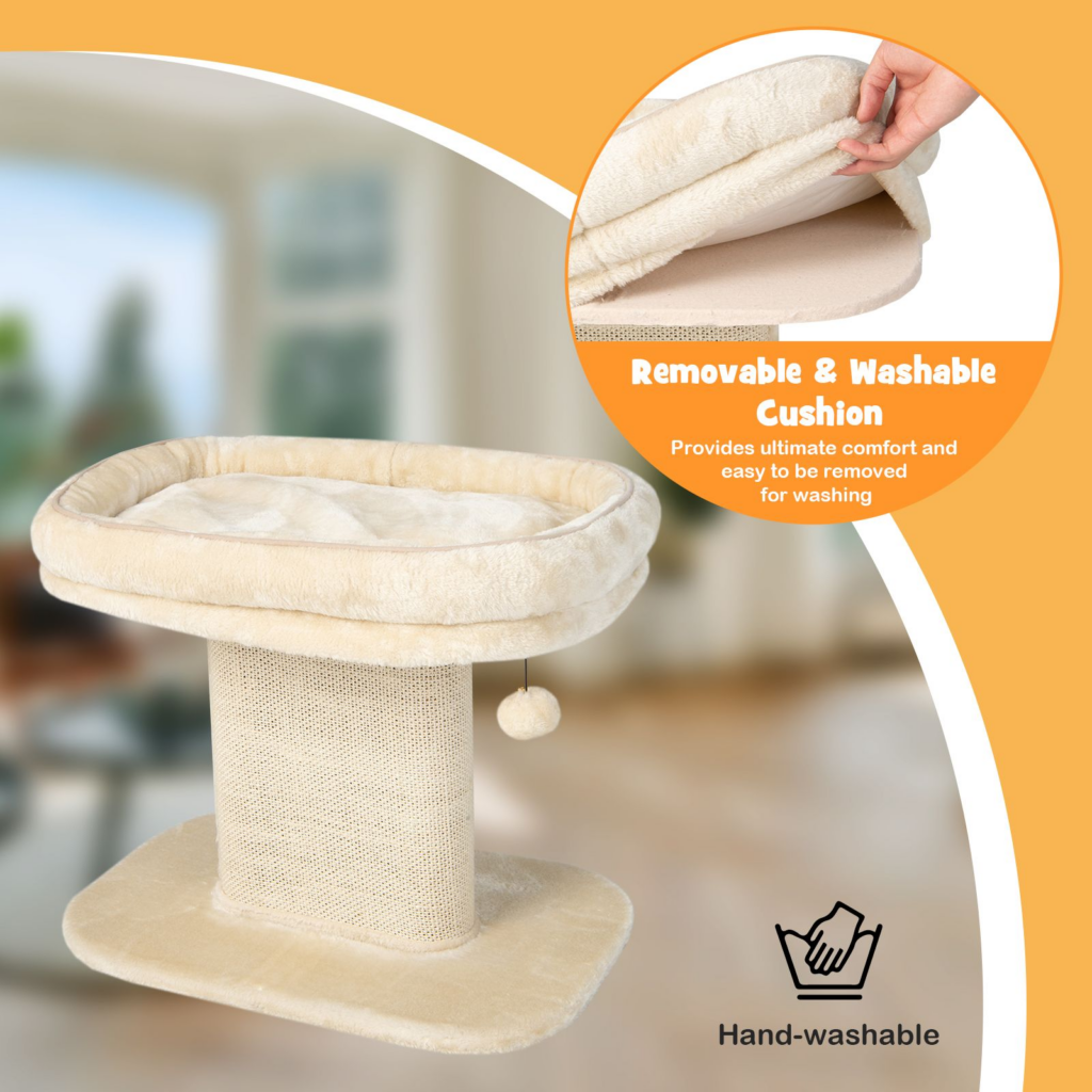 Two-Tier Cat Perch with Sisal Scratcher