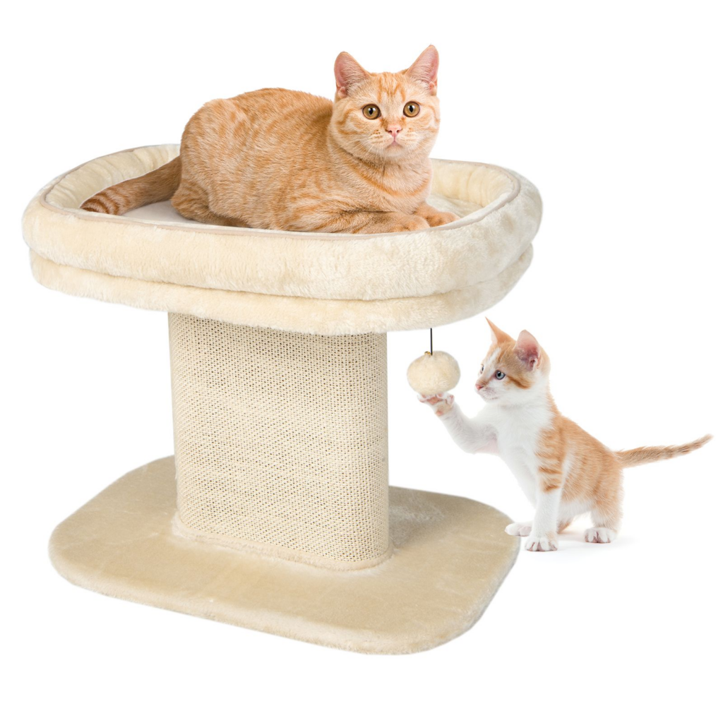 Two-Tier Cat Perch with Sisal Scratcher