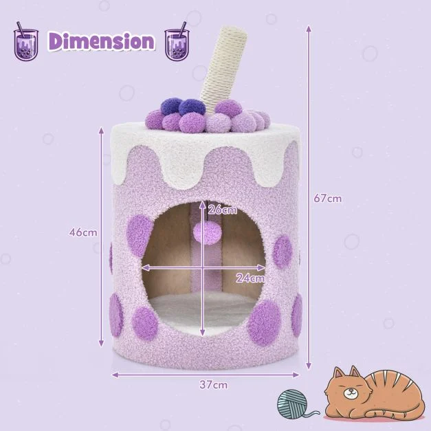 Cat hideaway dimensions: 37 cm diameter and 67 cm overall height